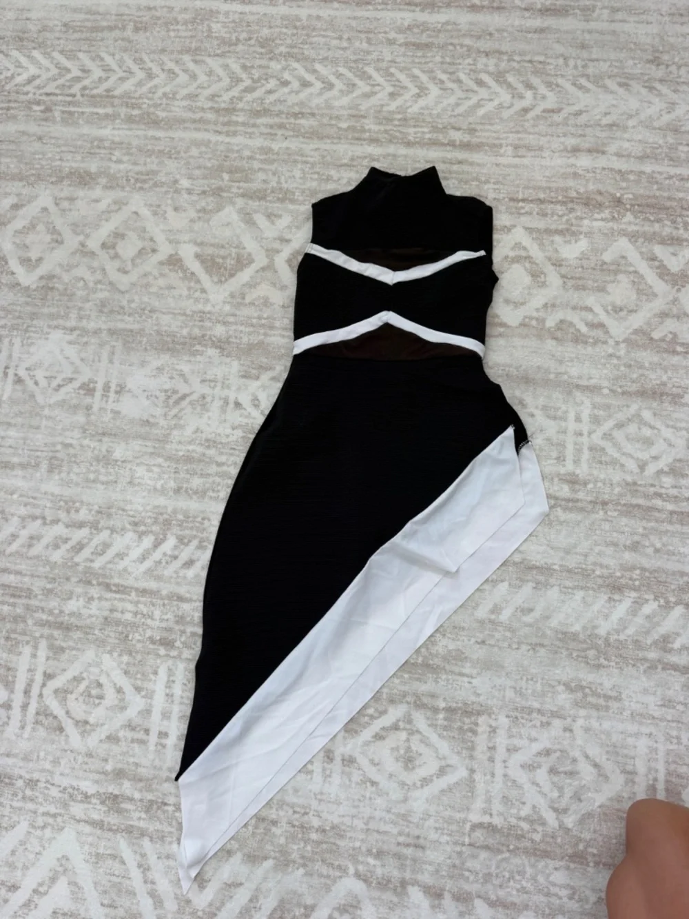 Elegant black and white dance costume